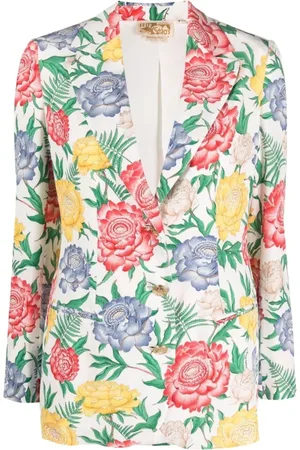 Salvatore Ferragamo Blazers, female, , XS, Floral-Print Single-Breasted Blazer