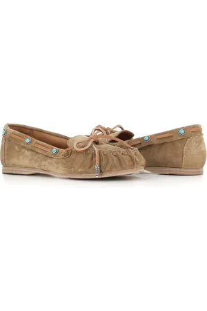 SARTORE Loafers, female, , 3 UK, Suede Sandals with Blue Studs