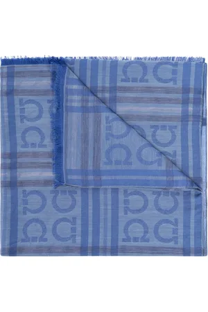 Salvatore Ferragamo Scarves, male, , ONE SIZE, Cashmere Blend Scarf with Gancini Pattern