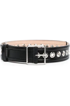 Alexander McQueen Eyelet-Detail Leather Belt