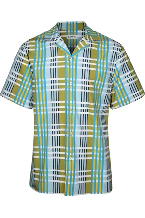Lanvin Short Sleeve Shirts, male, , 2XL, Budgie Print Cotton Shirt