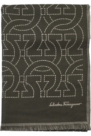 Salvatore Ferragamo Winter Scarves, male, , ONE SIZE, Gancini Logo Wool Scarf
