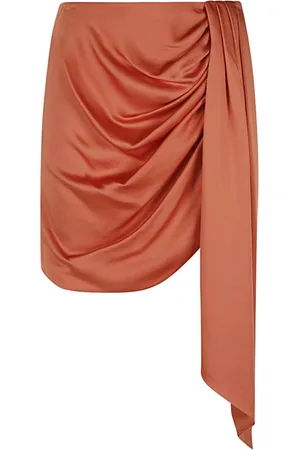 Simkhai Short Skirts, female, , S, Mae Draped Satin Mini Skirt