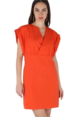 LIVIANA CONTI Short Dresses, female, , S, Flattering V-Neck Cotton Dress