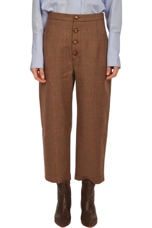 JEJIA Cropped Trousers, female, , 2XS, Wool Trousers with Pleats