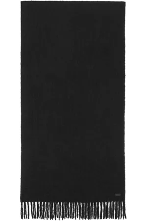 Saint Laurent Winter Scarves, female, , ONE SIZE, Fringed Scarf with Ring-Bound Design