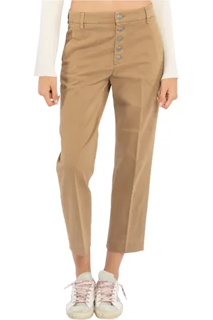 Dondup Cropped Trousers, female, , W29, Chino Trousers with Jewel Button