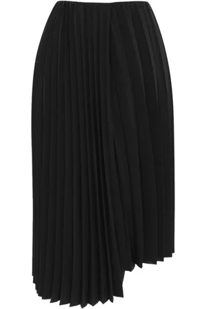 Saint Laurent Midi Skirts, female, , S, Asymmetrical Pleated Midi Skirt