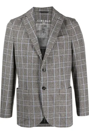 Circolo Blazers, male, , M, Check-Print Single-Breast Blazer