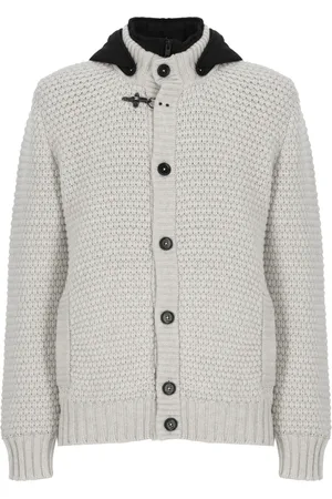 FAY Ivory Padded Wool Jacket with Removable Hood