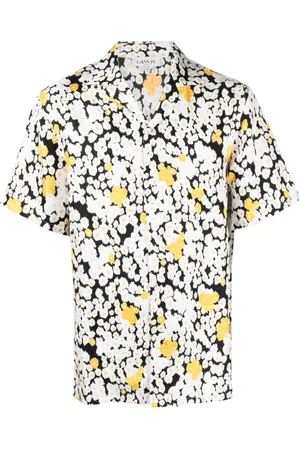 Lanvin Short Sleeve Shirts, male, , L, Floral Print Short-Sleeve Shirt