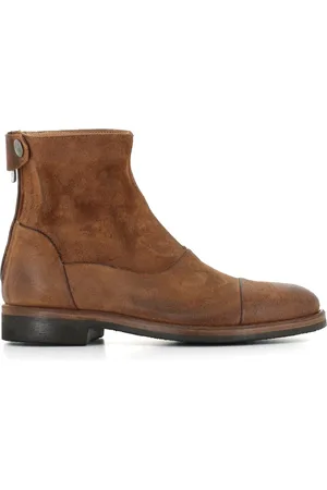 ALBERTO FASCIANI Ankle Boots, female, , 5 1/2 UK, Burnt Suede Boots with Zipper