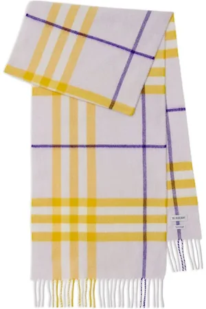 Burberry Lilac Checked Cashmere Scarf