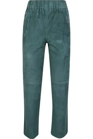 VIA MASINI 80 Straight Trousers, female, , 3XS, Suede Trousers with Elastic Waist