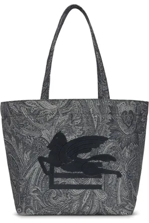 Etro Cotton Blend Tote with Leather Finishes