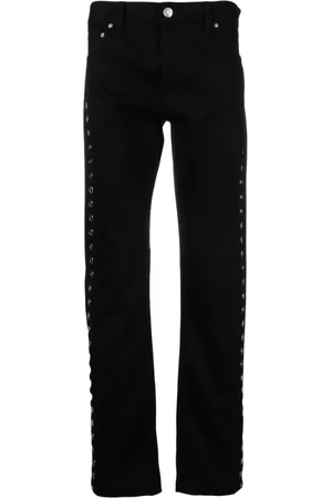 Alexander McQueen Slim-Fit Jeans with Metal Eyelet Detailing