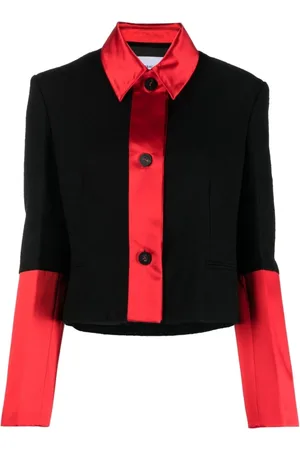 Salvatore Ferragamo Shirts, female, , XS, Silk Satin Cropped Jacket