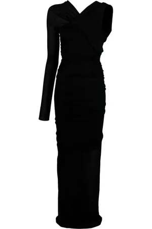 Saint Laurent Asymmetric One-Sleeve Gown