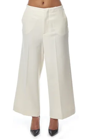 LIVIANA CONTI Elegant Cream Wide Leg Trousers