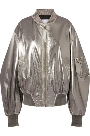 The Attico Mirrored Leather Bomber Jacket - Runway