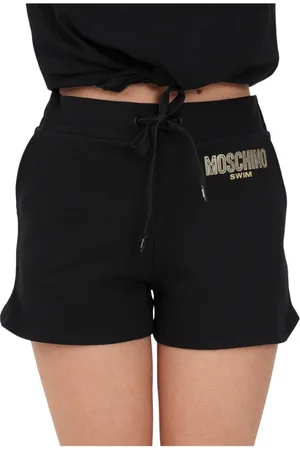 Moschino Short Shorts, female, , L, Shorts with Logo Print and Rhinestone Embellishment