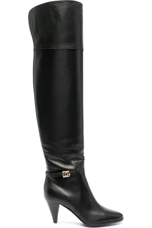Dolce & Gabbana Knee-High Leather Boots, Elegant Design
