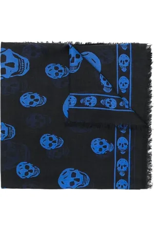 Alexander McQueen Scarves, male, , ONE SIZE, Skull Fringed Scarf