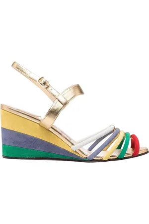 Salvatore Ferragamo Wedges, female, , 3 UK, Colorblock Strap Wedge Sandals