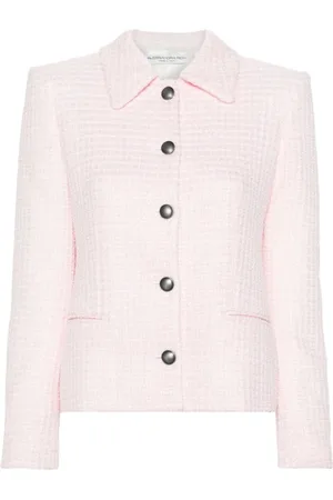 Alessandra Rich Tweed Jackets, female, , XS, Powder Tweed Check Jacket with Sequin Embellishment