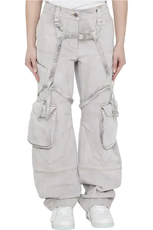 OFF-WHITE Loose-fit Jeans, female, , W26, Lilac Cargo Jeans with Harness Details
