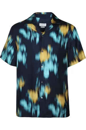 Lanvin Short Sleeve Shirts, male, , M, Silk Multicolour Thunder Shirt
