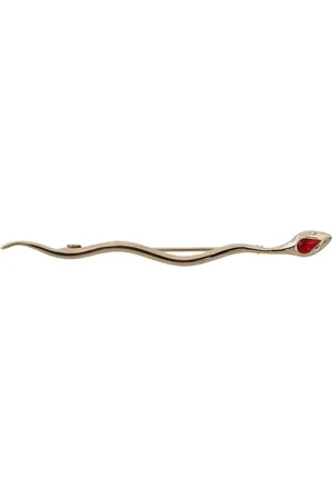 Dolce & Gabbana Brooches, female, , ONE SIZE, Silver Crystal Serpente Brooch Pin