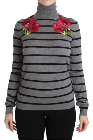 Dolce & Gabbana Floral Embroidered Turtleneck