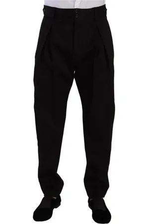 Dolce & Gabbana Straight Trousers, male, , M, Cotton High Waist Men`s Dress Trousers