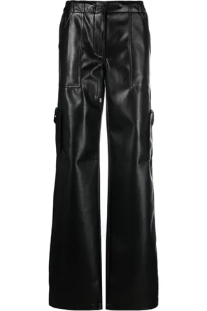 ERMANNO SCERVINO Straight Trousers, female, , 2XS, Wide Faux Leather Trousers