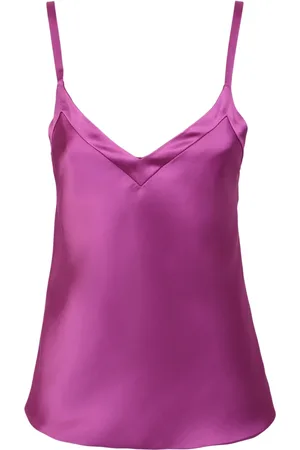 BLANCA Sleeveless Tops, female, , 2XS, Satin V-Neck Top Ss23