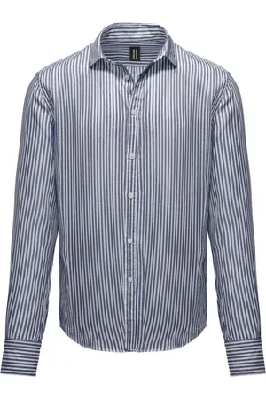 Bomboogie Casual Shirts, male, , S, Striped Linen/Cotton Shirt