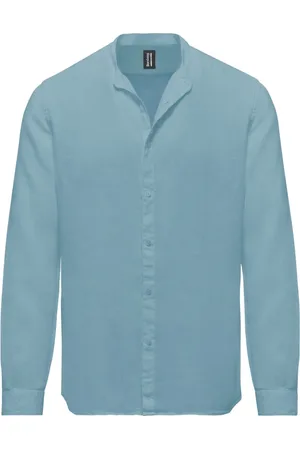 Bomboogie Casual Shirts, male, , XL, Linen Shirt with Mandarin Collar