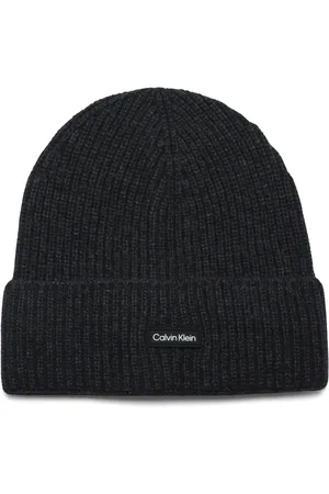 Calvin Klein Beanies, male, , ONE SIZE, Wool and Cotton Logo Patch Hat