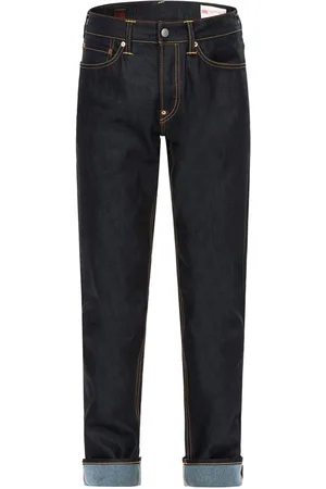 Evisu Carrot Fit Denim Jeans with Kumadori Daruma Graphic