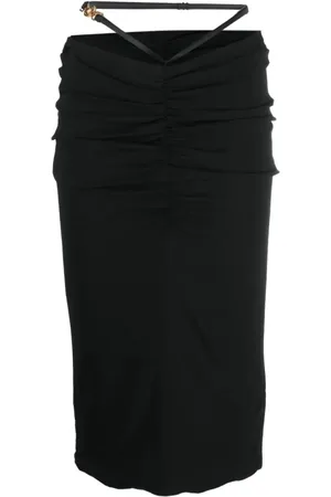 VERSACE Georgette Midi Skirt with Medusa Hardware