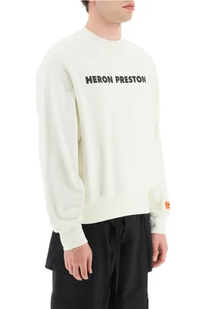 Heron Preston Cotton Crewneck Sweatshirt with Logo Print and Embroidery