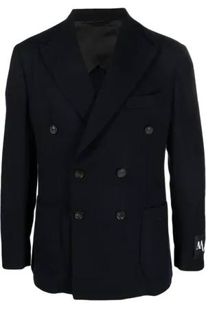 DoppiaA Blazers, male, , XL, Double-Breasted Wool-Blend Blazer