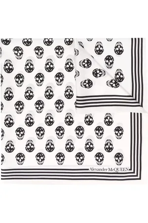 Alexander McQueen Silky Scarves, male, , ONE SIZE, Biker Skull Print Silk Scarf