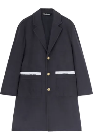 Palm Angels Single-Breasted Coats, male, , M, Wool Coat with Logo Detail