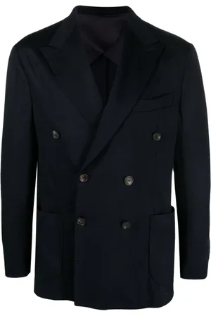 DoppiaA Blazers, male, , 2XL, Navy Double-Breasted Blazer