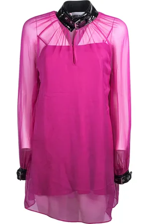 Moschino Fuchsia Bondage Silk Midi Dress