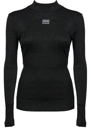 VERSACE Piece Numbers Lurex Turtleneck Jumper
