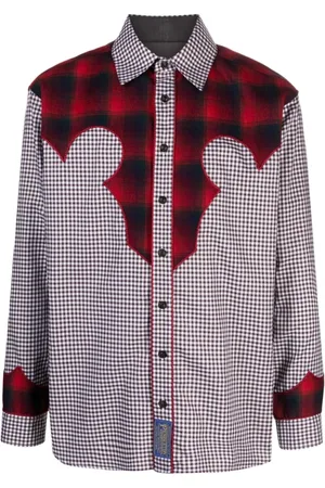 Maison Margiela Casual Shirts, male, , L, Gingham Shirt with Contrasting Panels