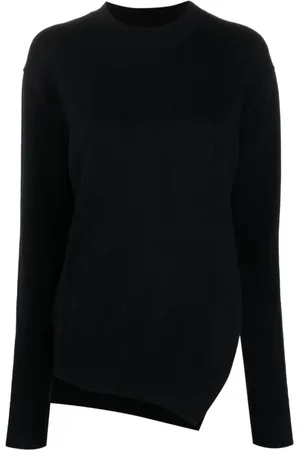 STUDIO NICHOLSON Black Shiso Jumper - Asymmetric Design